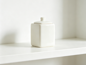 Pure White Matte Square Porcelain Seasoning Storage Container (Instagram Style)