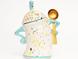 Cute & Playful Large-Capacity Ceramic Storage Jar (with Airtight Lid & Spoon)